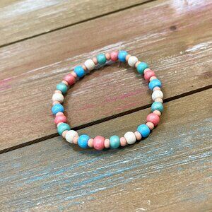 Handmade Pastel Beaded Stretch Bracelet